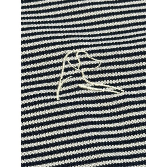 Rhoback Striped Golf Performance Athletic Polo Button Up Shirt Medium - Picture 3 of 4